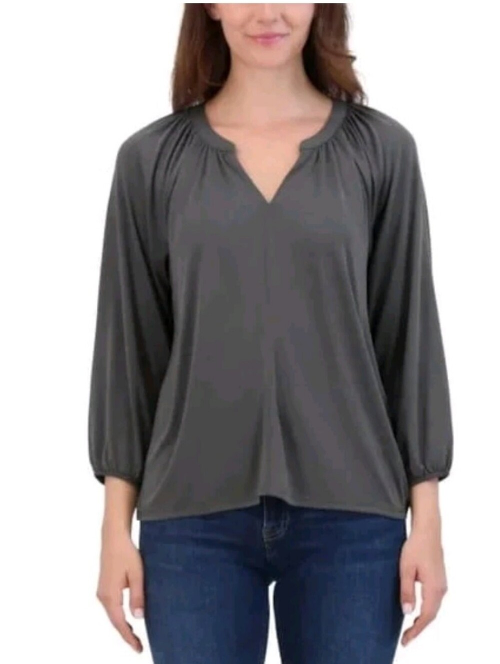 NEW! Lucky Brand Gray 3/4 Sleeve Top Multiple Sizes